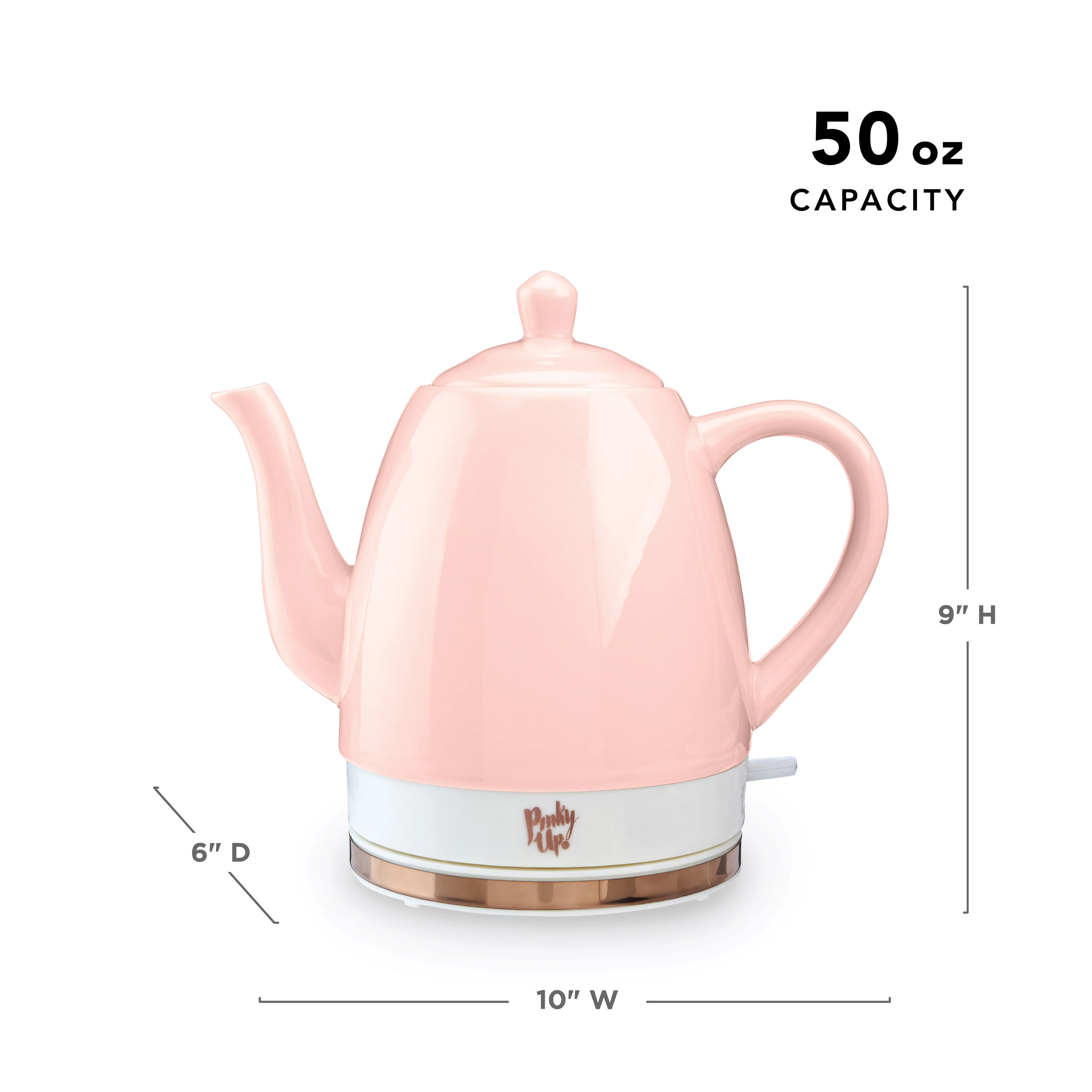Pinky Up Noelle™ Pink Ceramic Electric Tea Kettle - Image 7