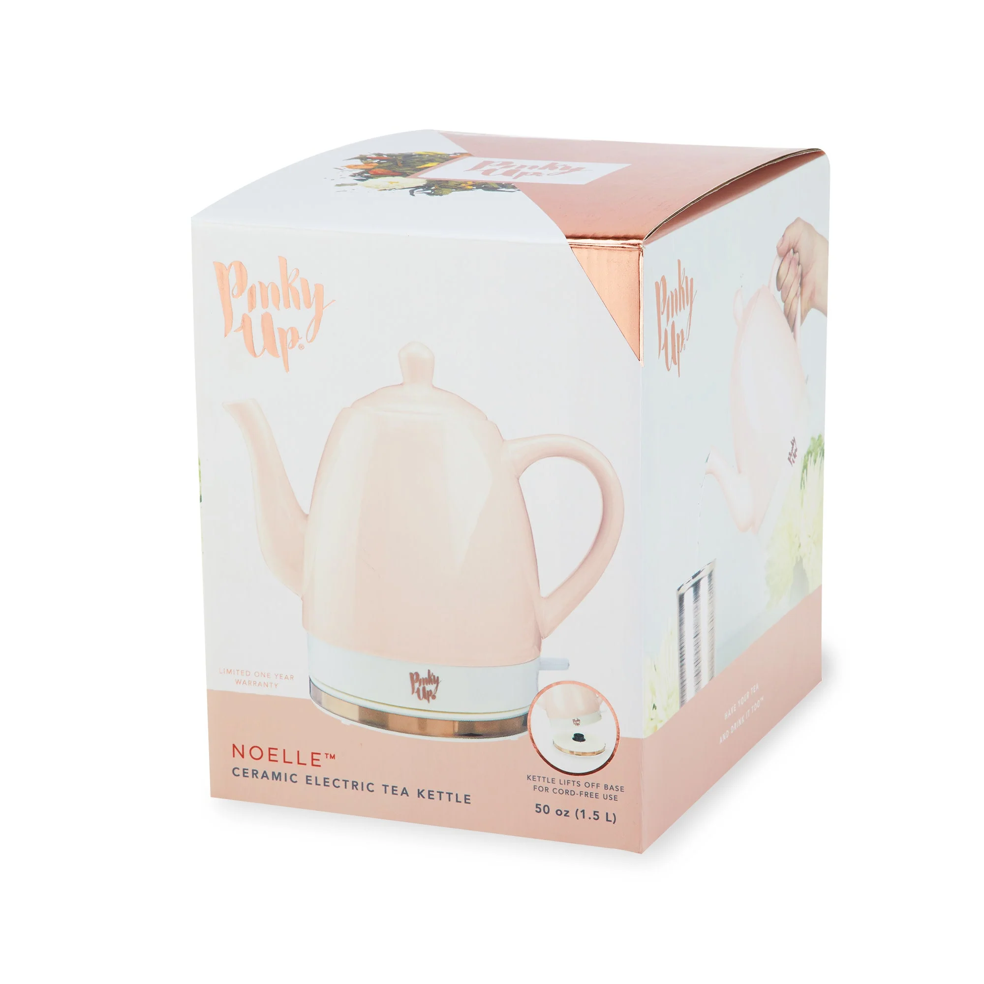 Pinky Up Noelle™ Pink Ceramic Electric Tea Kettle - Image 8