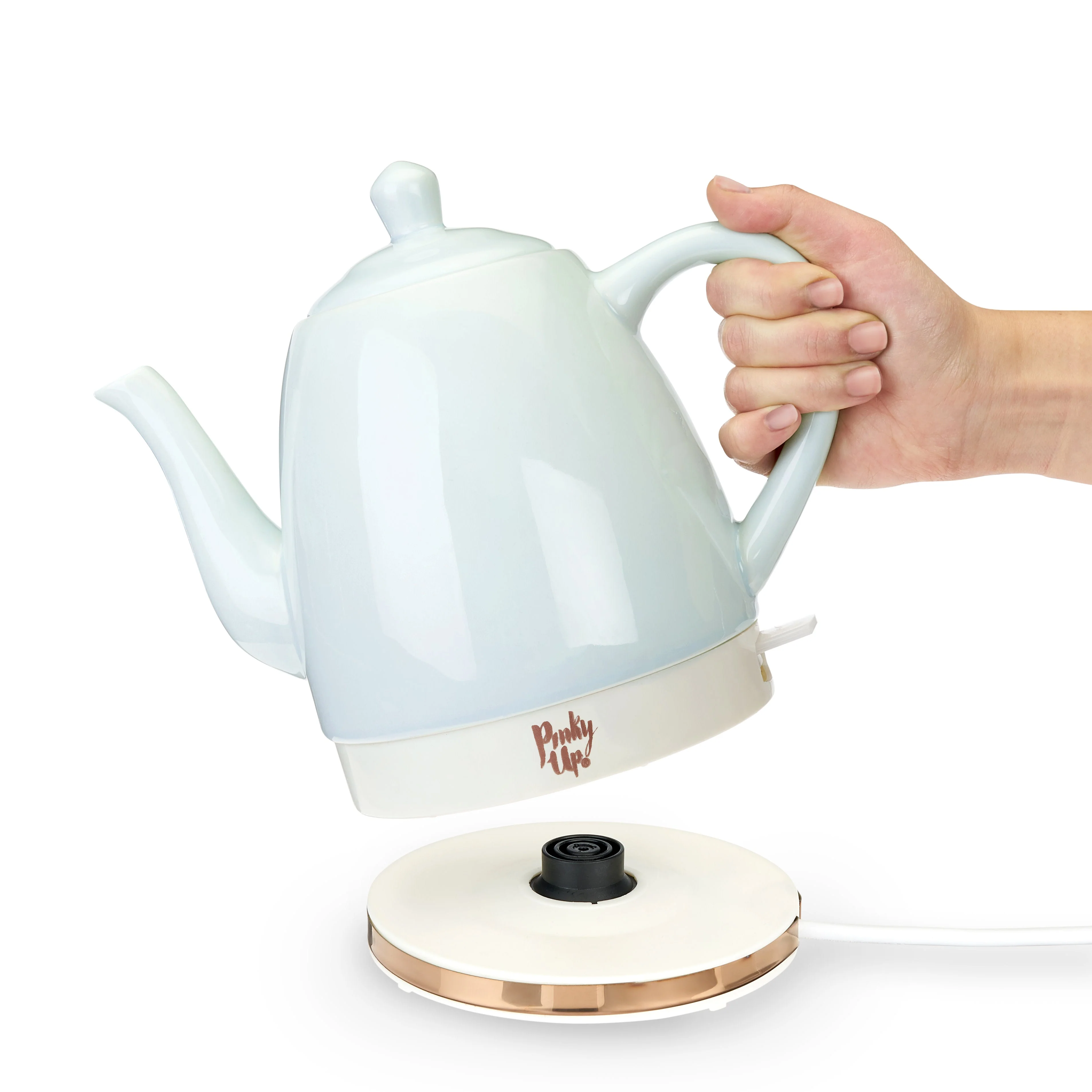 Pinky Up Noelle Ceramic Electric Tea Kettle in Mint - Image 4