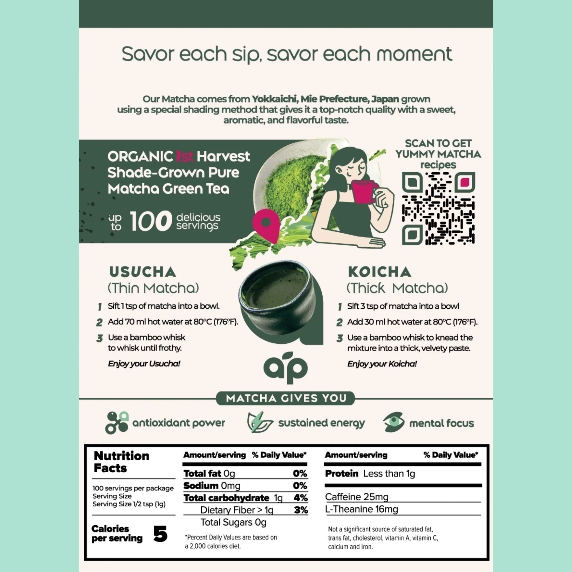 Aprika Life Organic Japanese Ceremonial Grade Matcha Green Tea Powder - Image 18