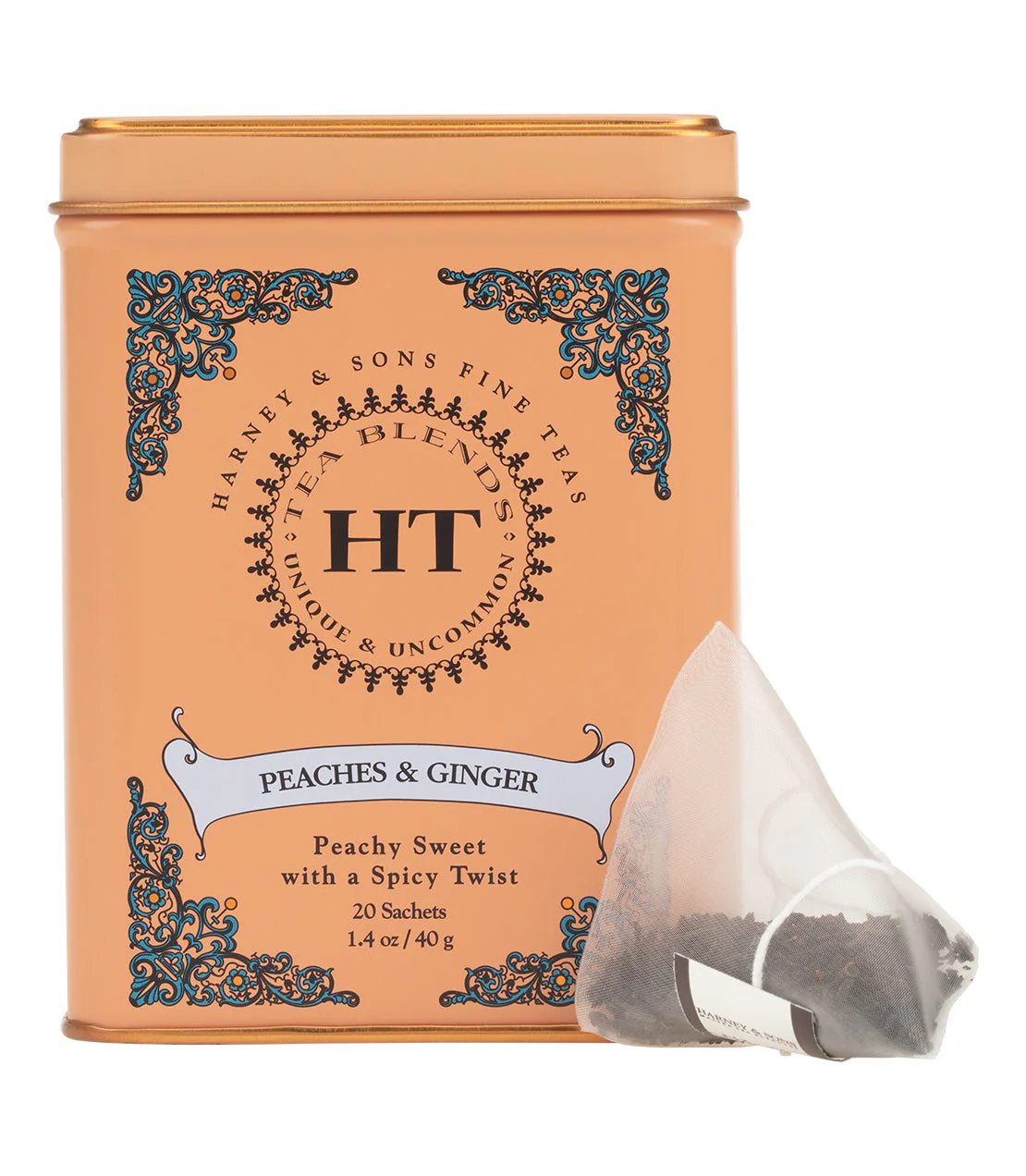 Harney & Sons Peaches & Ginger, HT Tin of 20 Sachets - Image 4