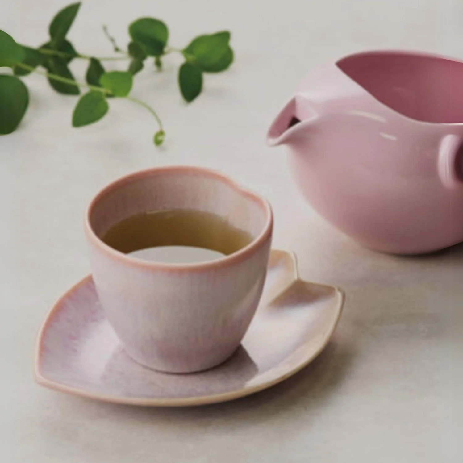 Aprika Life Pink LOVE Ceramic Tea Cup with Saucer - Image 4