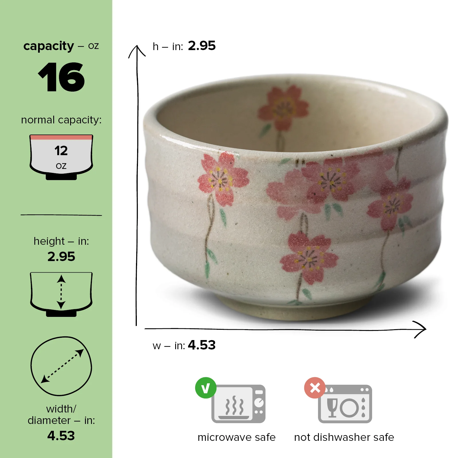 Aprika Life Pink Sakura Flowers Ceramic Matcha Bowl - Image 5