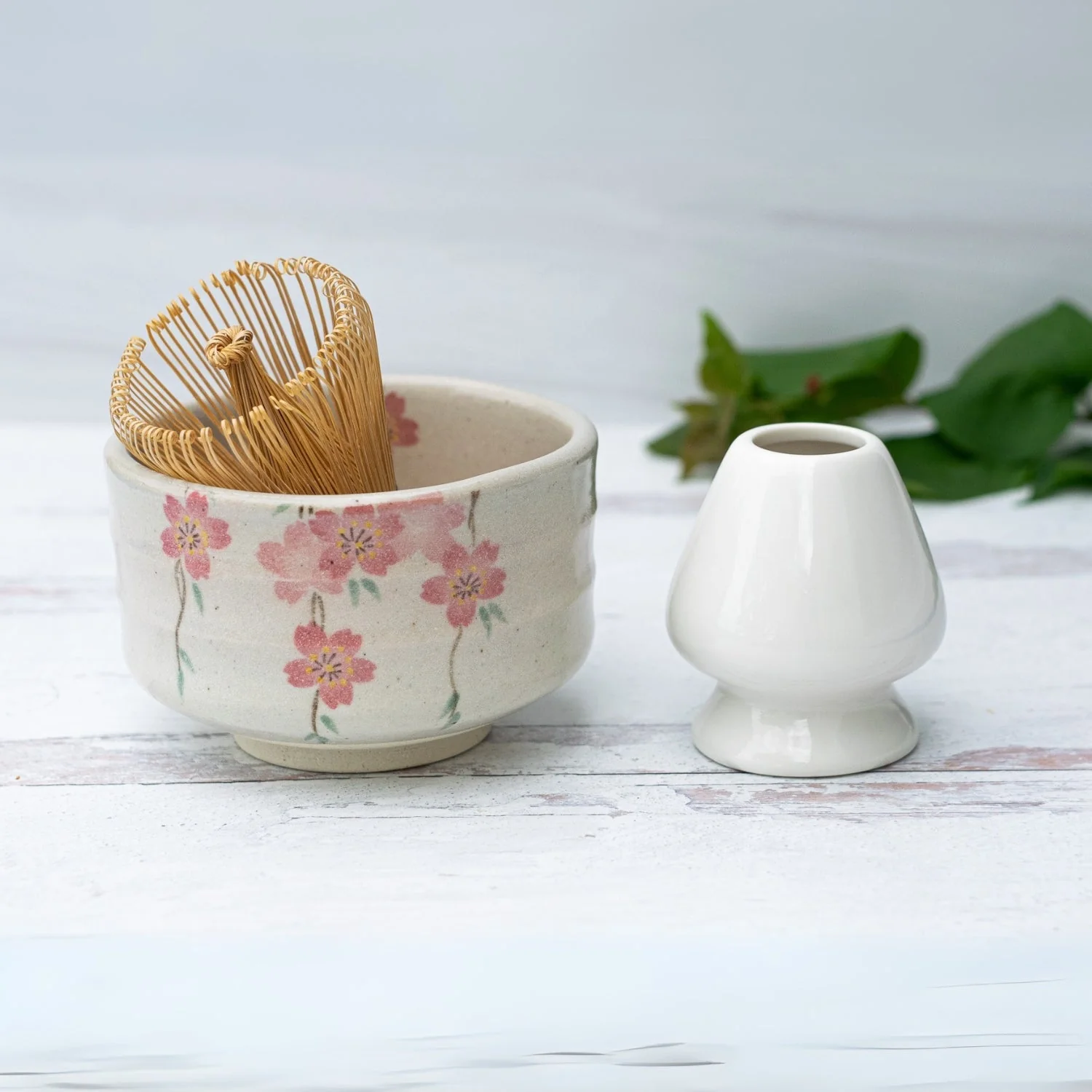 Aprika Life Pink Sakura Flowers Ceramic Matcha Bowl - Image 9