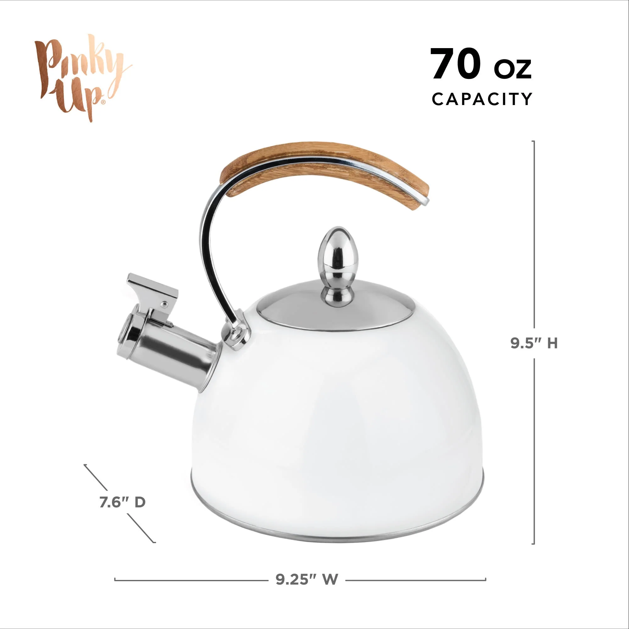 Pinky Up Presley White Tea Kettle - Image 6