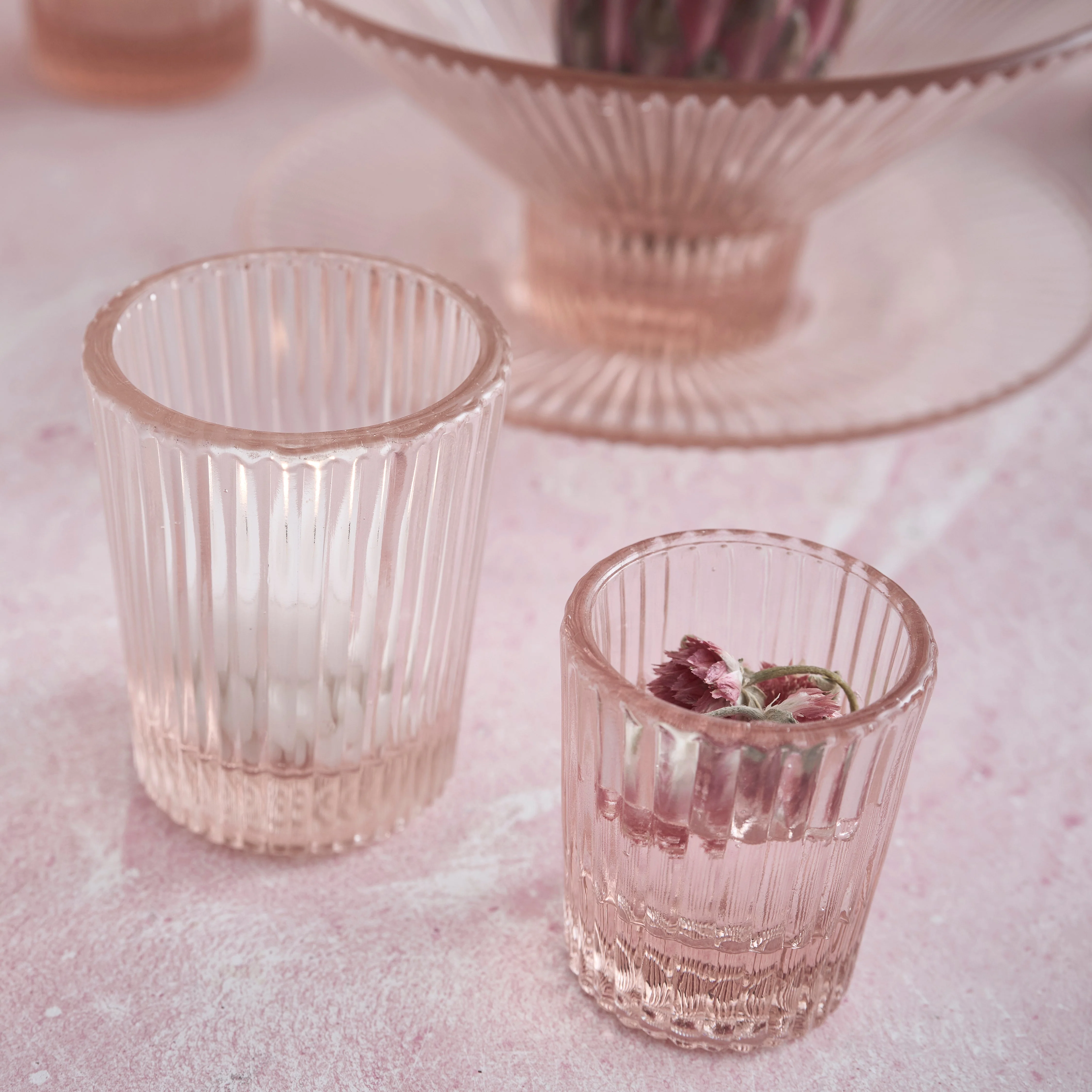 Pressed Pink Shot Glasses - Set of 6 - Image 4