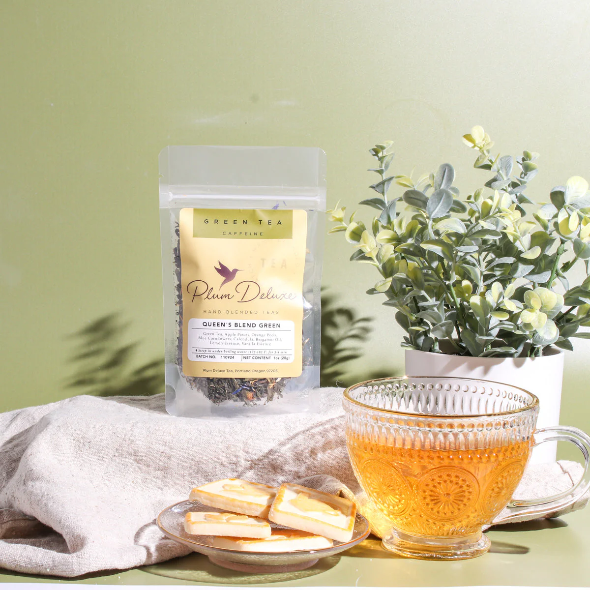 Plum Deluxe Queen's Blend Green Tea (Lemon Crème Earl Grey) - Image 2