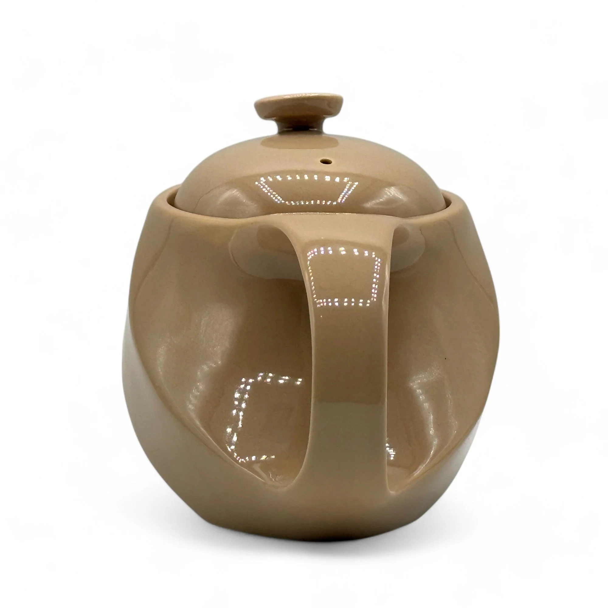 Inoue Tea Rakuchin Beige Mino-yaki Porcelain Kyusu - Japanese Teapot - Image 5