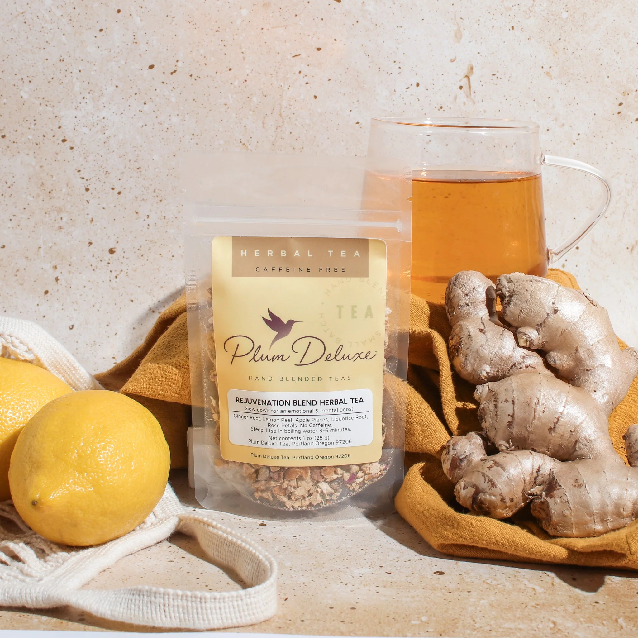 Plum Deluxe Rejuvenation Blend Herbal Tea (Ginger - Lemon) - Image 2