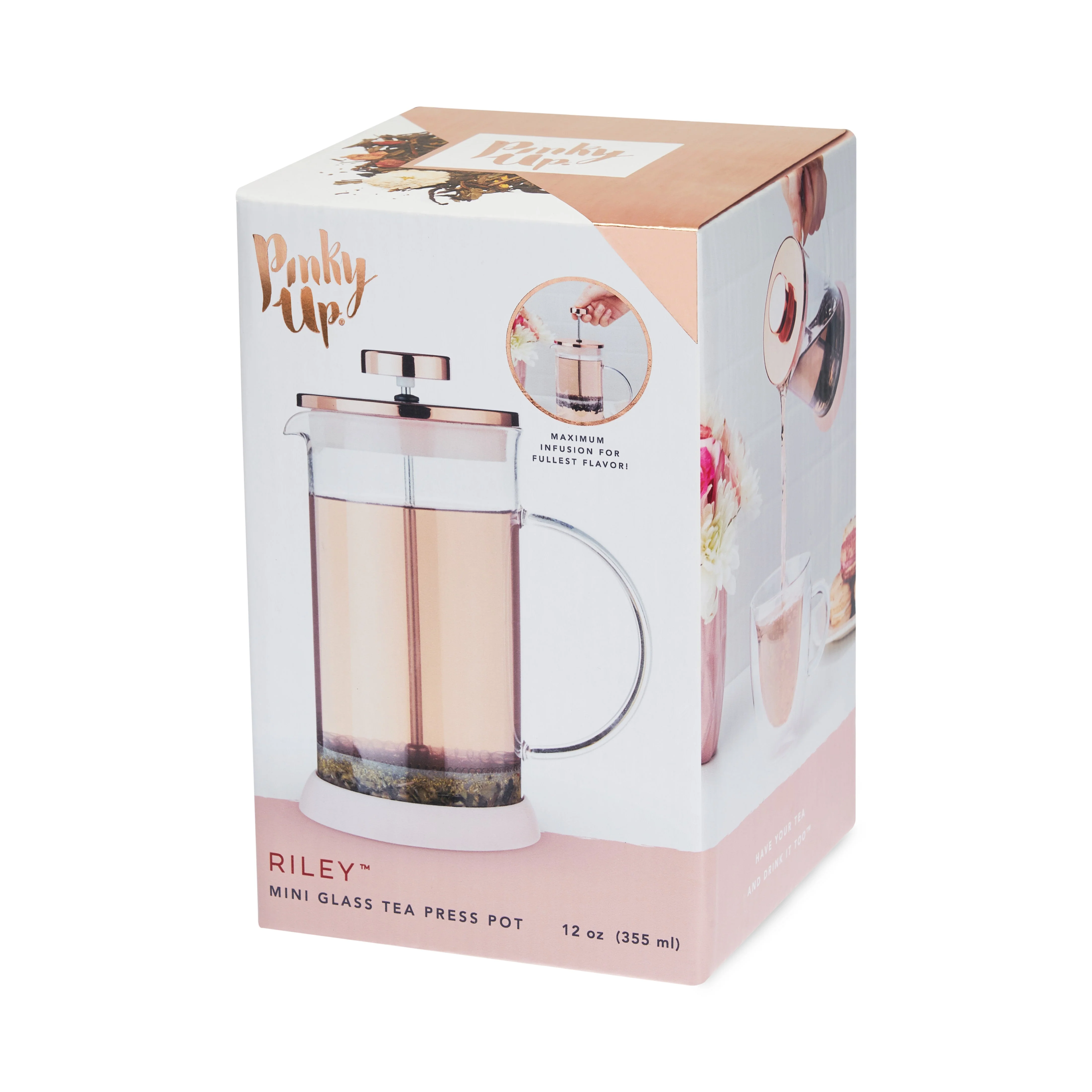 Pinky Up Riley Mini Glass Tea Press Pot - Image 5