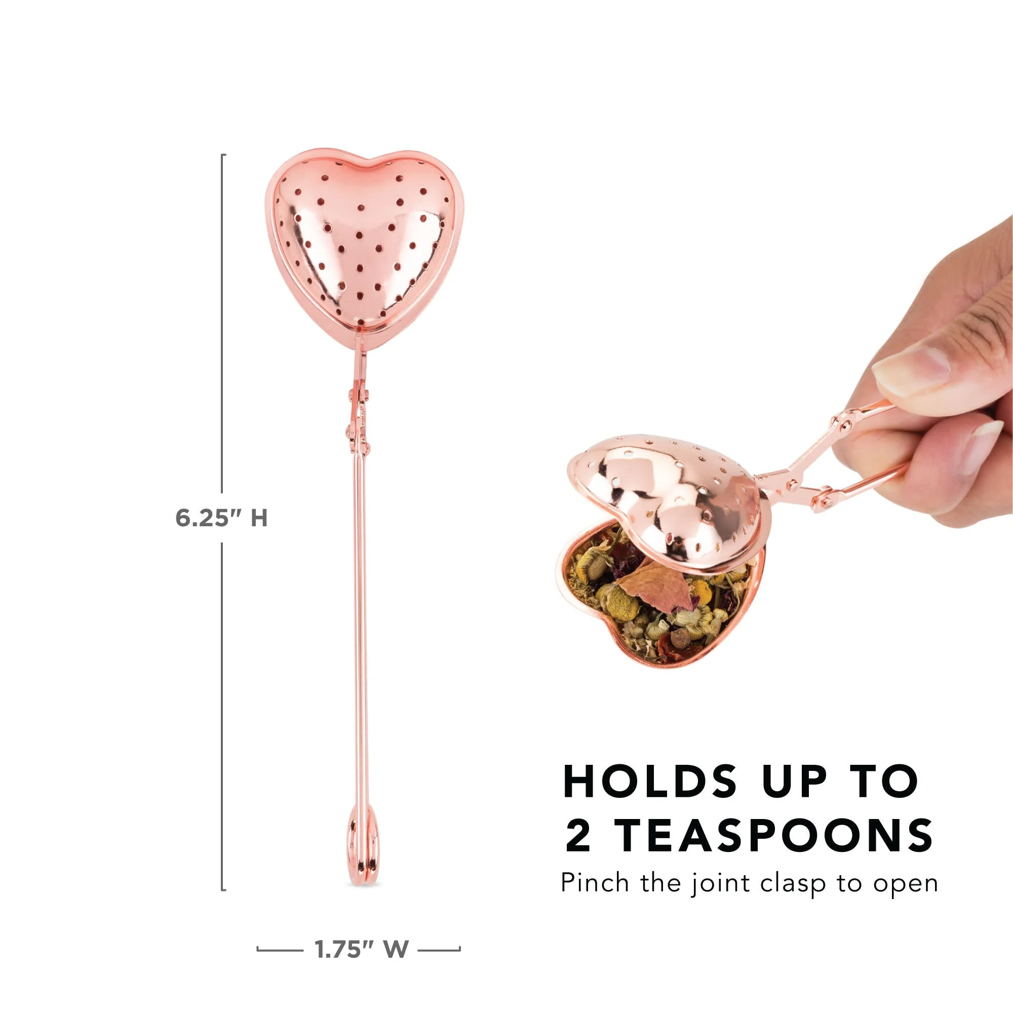 Pinky Up Rose Gold Heart Tea Infuser - Image 6