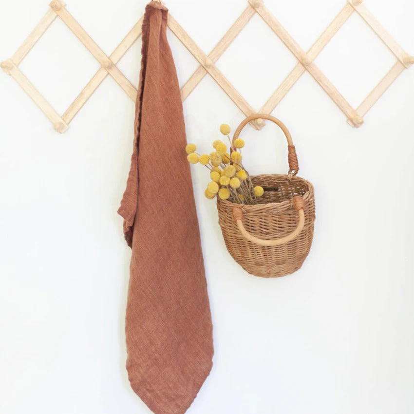 Creative Women Stone Washed Linen Tea Towel - Terracotta - Image 10