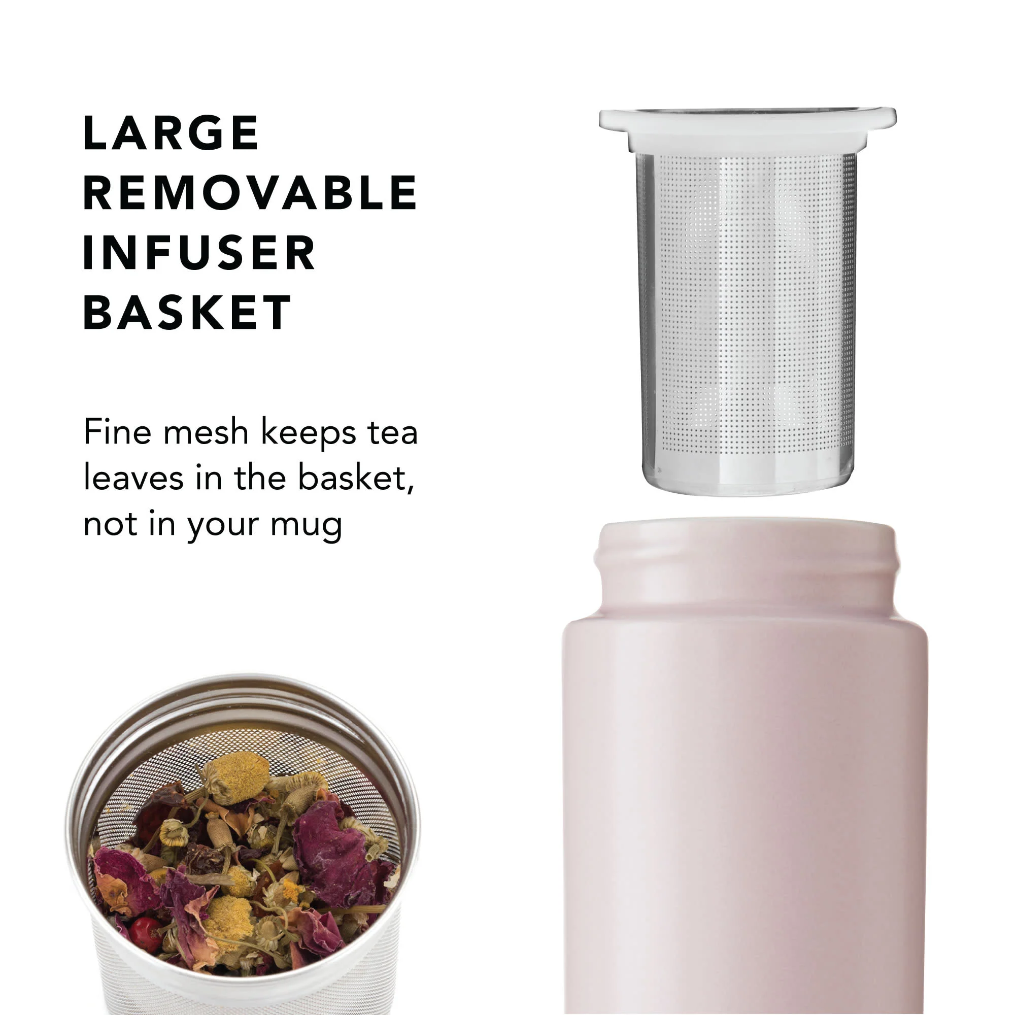 Pinky Up Tatyana Ceramic To-Go Infuser Mug in Lavender - Image 7