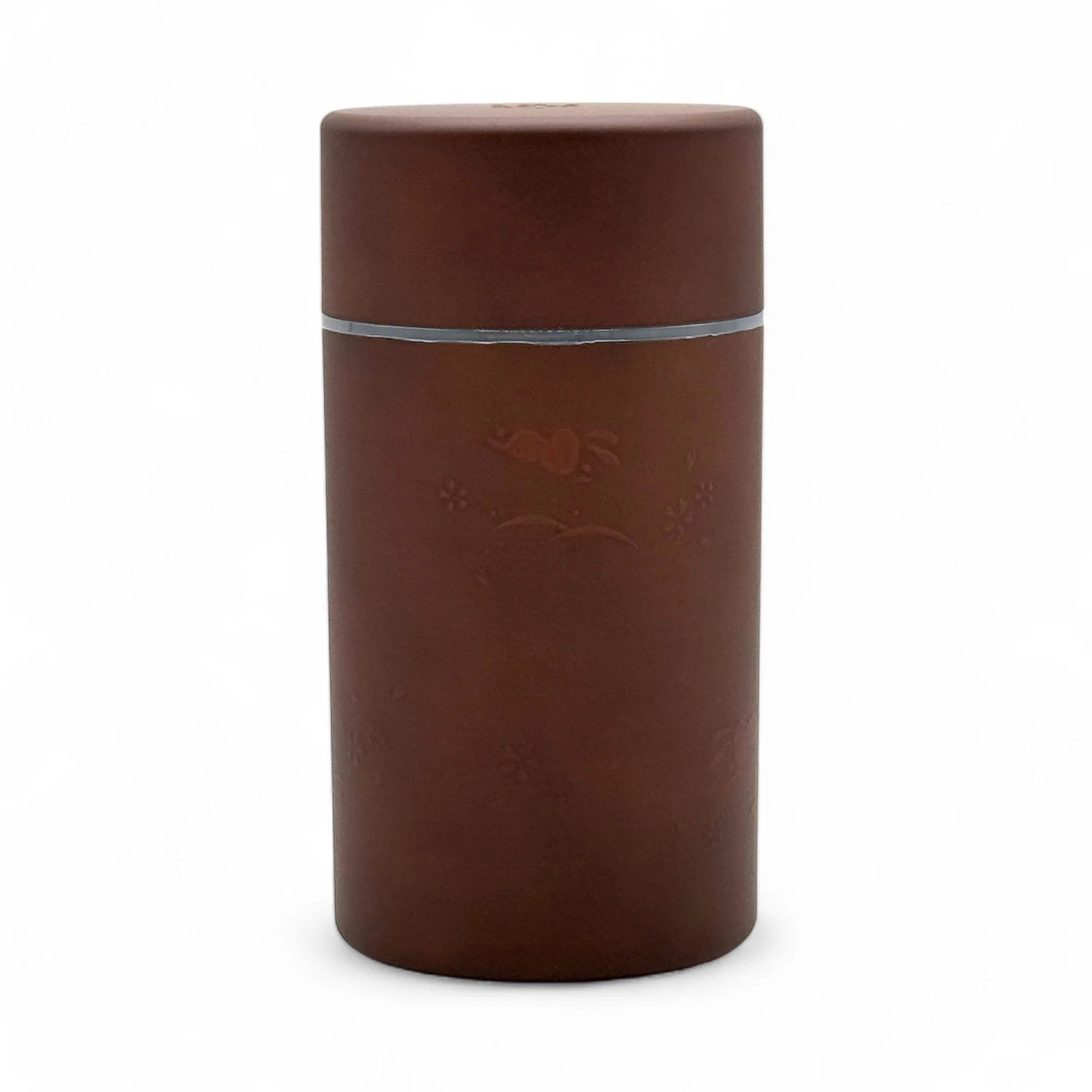 Inoue Tea Usagi Rabbit Brown Polished Grain Resin Tea Canister by Miyamoto Sangyo - Japanese Chazutsu